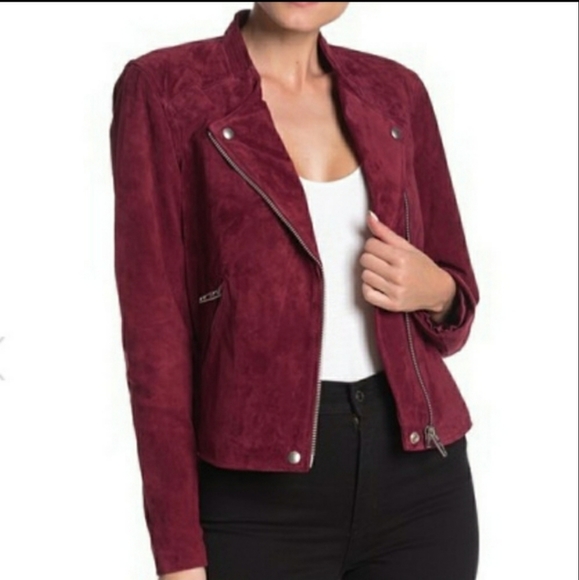 blanknyc denim no limit suede moto jacket